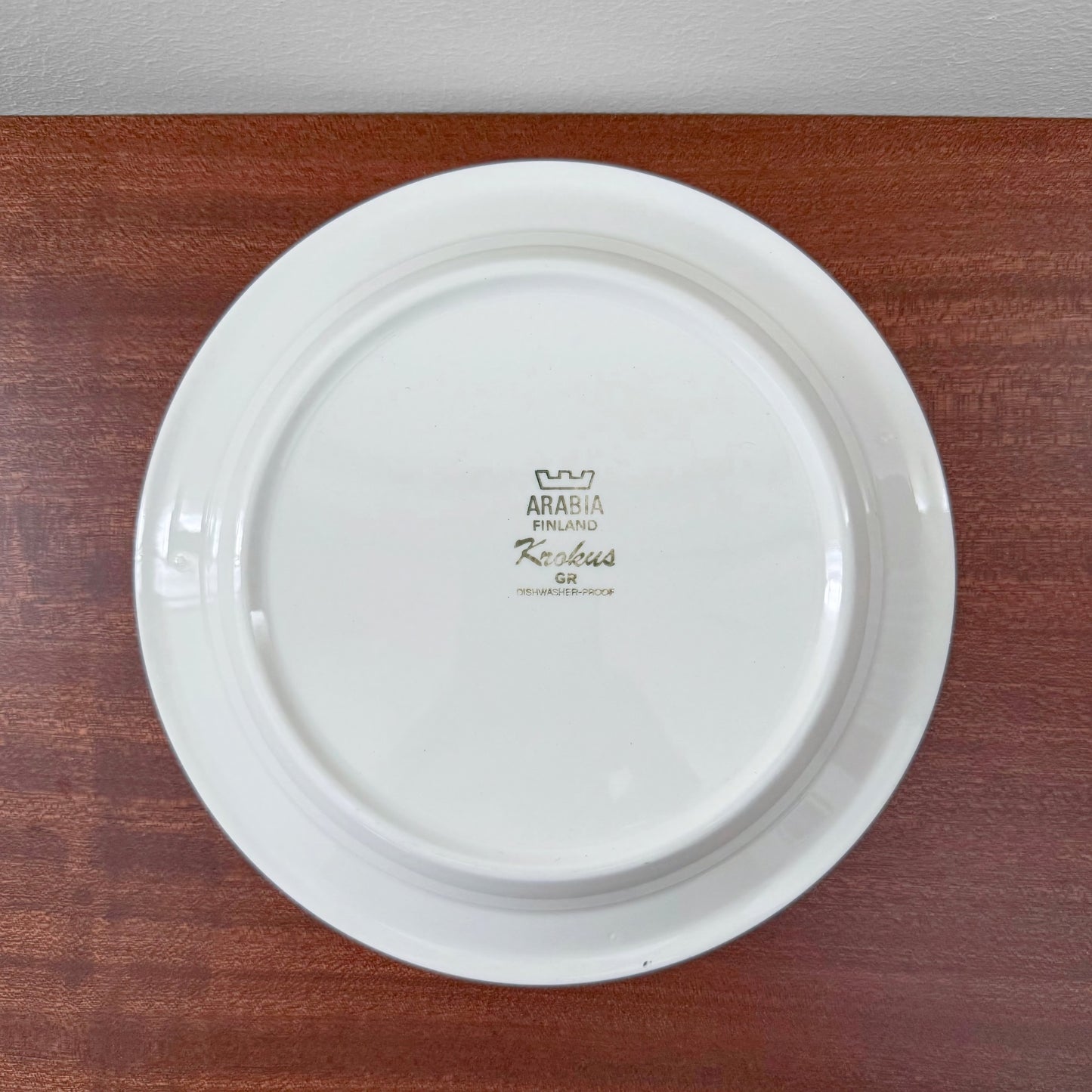 Arabia Finland Krokus Black and White Grey Rim Cake Plate