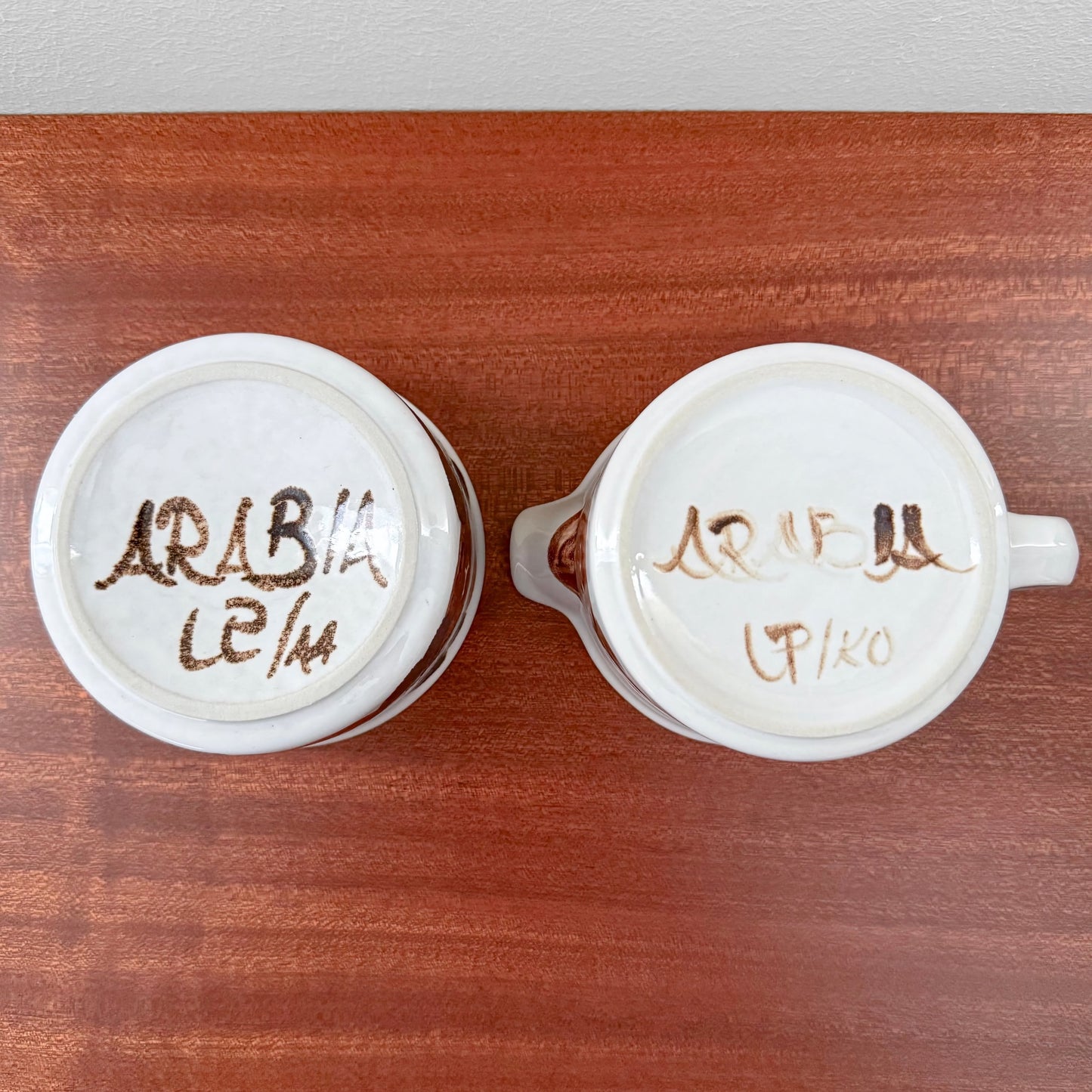Arabia Finland Rosmarin Sugar Bowl and Creamer
