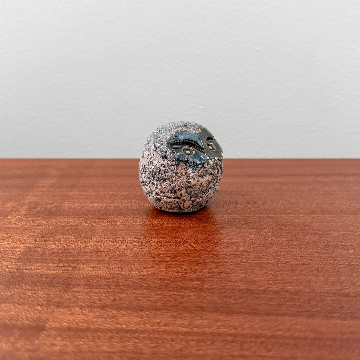 Kaarina Aho Owl Figurine, a vintage ceramic stoneware piece with black glazed facial details, showcasing Nordic craftsmanship in authentic Scandinavian design.