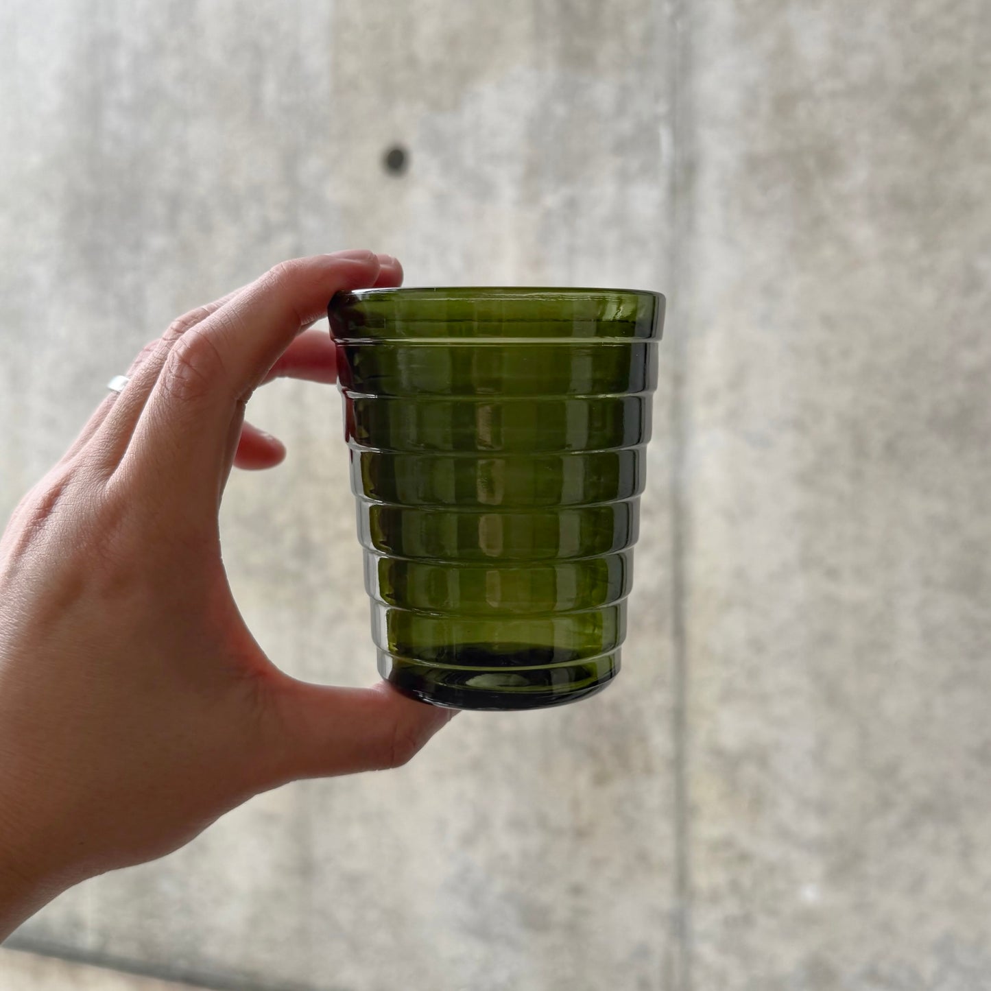 Aino Aalto Riihimäen Lasi Green Glass Tumbler