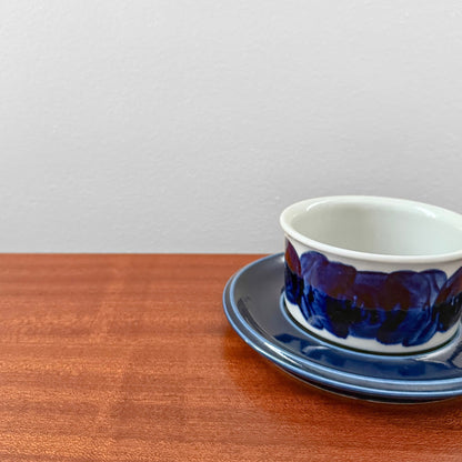 Arabia Finland Anemone Tea Cup with Blue Saucer