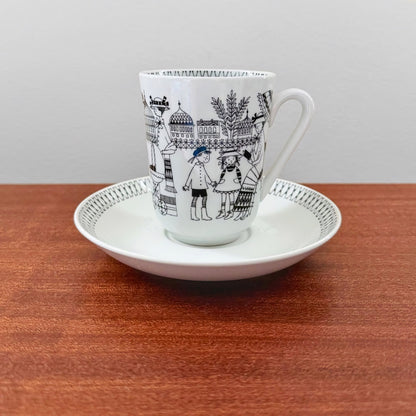 Arabia Finland Emilia Cocoa Cup with Saucer