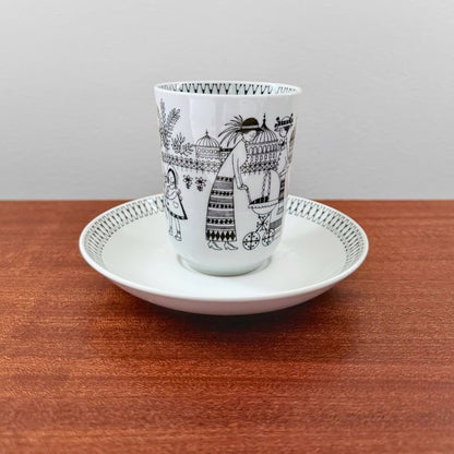 Arabia Finland Emilia Cocoa Cup with Saucer