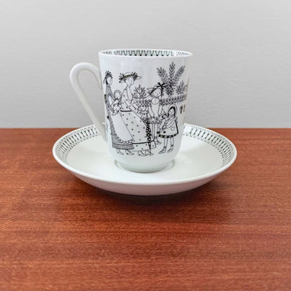 Arabia Finland Emilia Cocoa Cup with Saucer