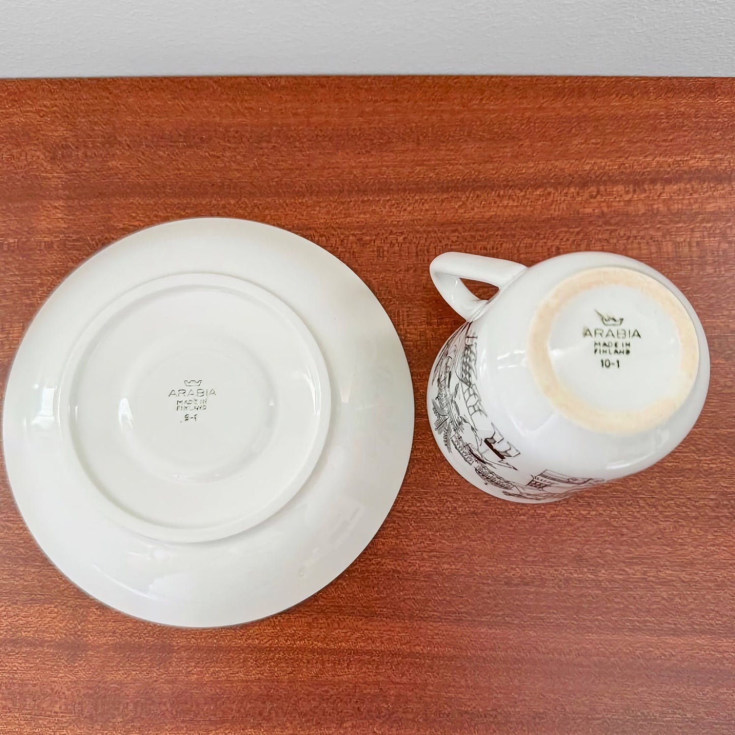 Arabia Finland Emilia Cocoa Cup with Saucer