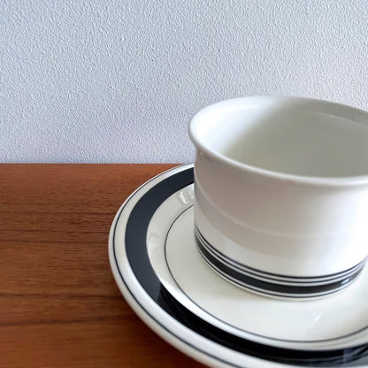 Arabia Finland Faenza Black Tea Cup with Saucer