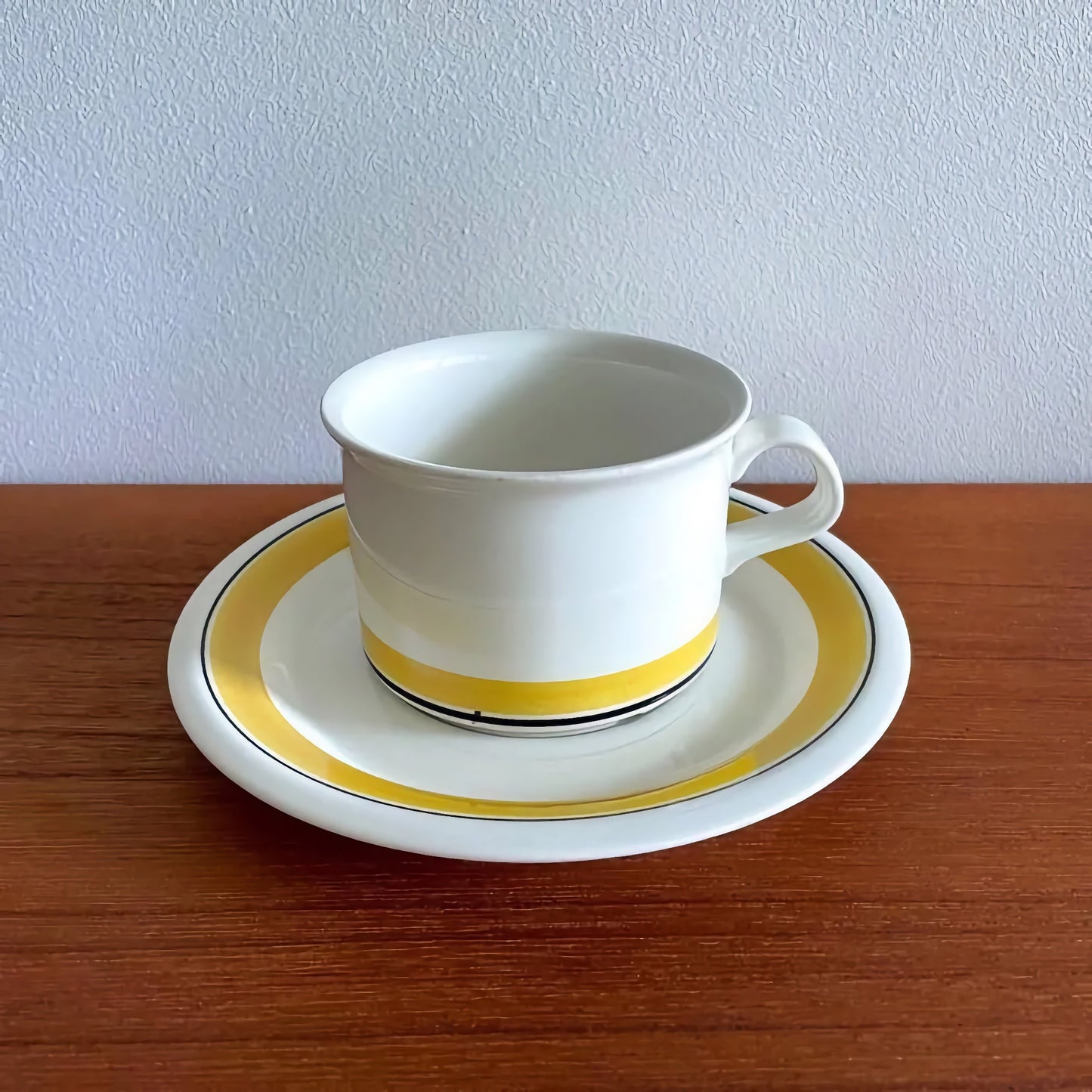 Arabia Finland Faenza Yellow Tea Cup with Saucer