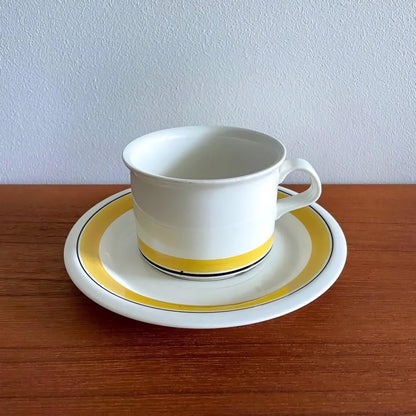 Arabia Finland Faenza Yellow Tea Cup with Saucer