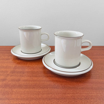 Arabia Finland Fennica Coffee Cups with Saucers