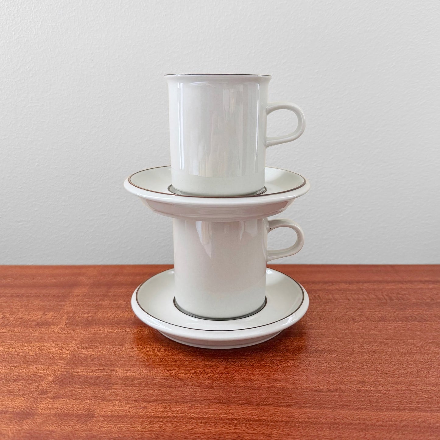 Arabia Finland Fennica Coffee Cups with Saucers