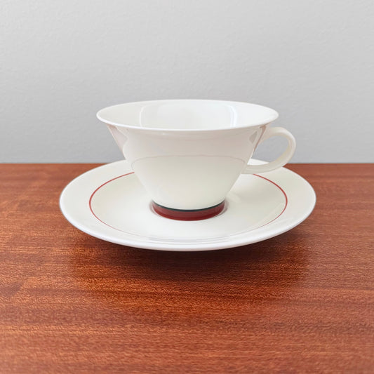 Arabia Finland Harlekin Red Hat Tea Cup with Saucer