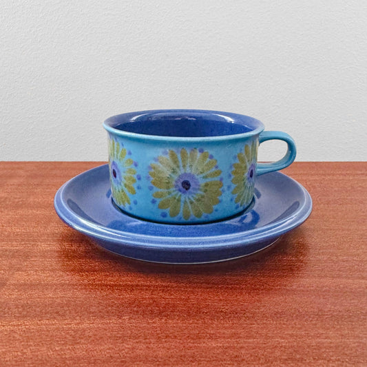 Arabia Finland Hilkka-Liisa Ahola Blue Tea Cup with Saucer