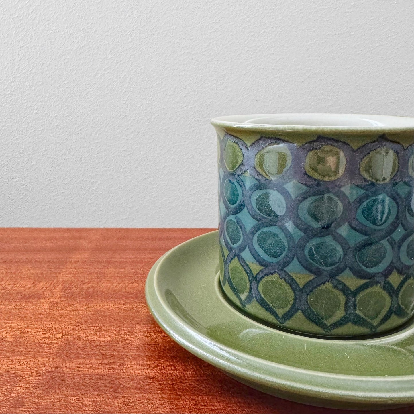 Arabia Finland Hilkka-Liisa Ahola Large Green Mug with Saucer