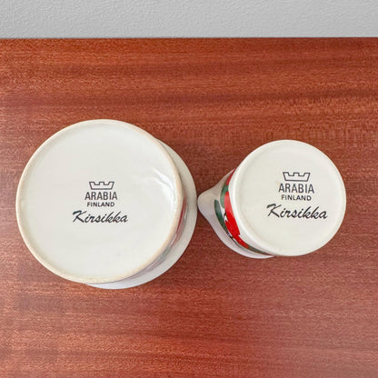 Arabia Finland Kirsikka Sugar Bowl and Creamer