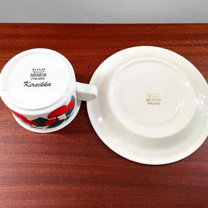 Arabia Finland Kirsikka Tea Cup Trio Set