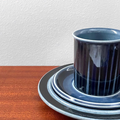 Arabia Finland Kosmos Blue Coffee Cup Trio Set