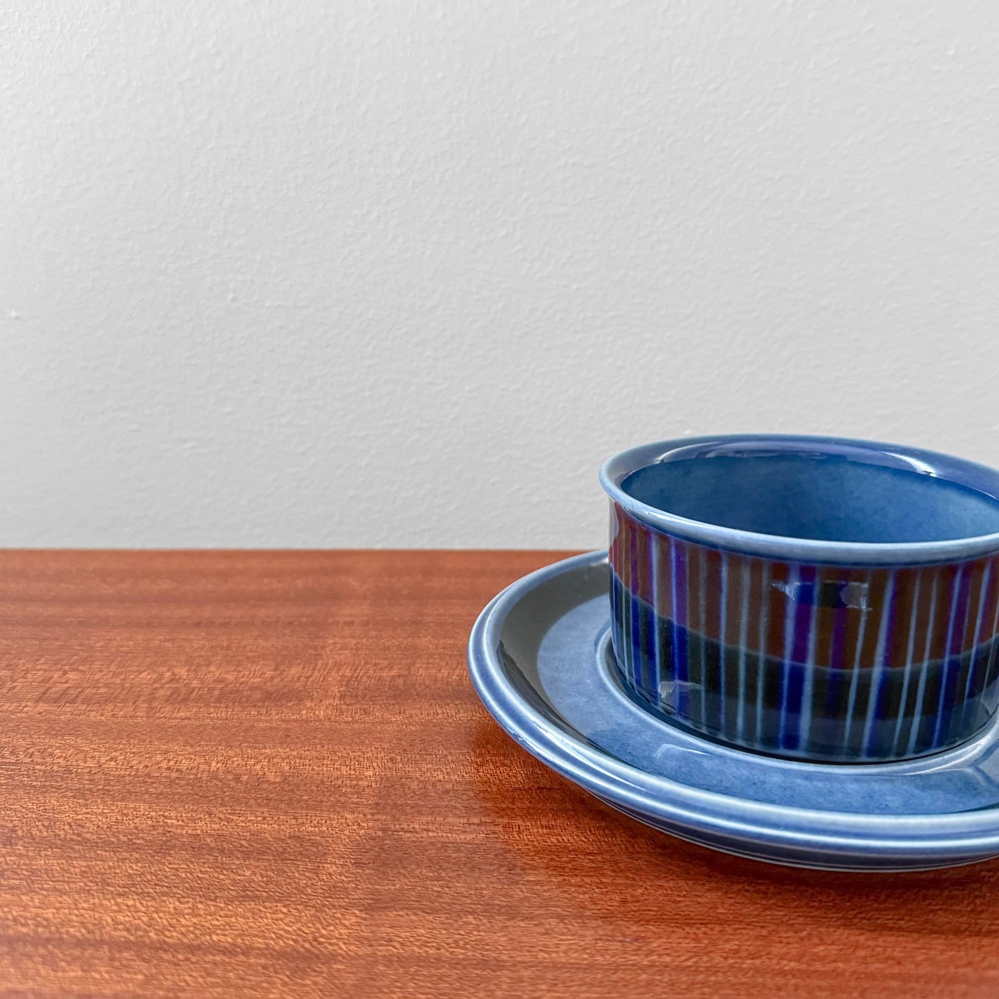Arabia Finland Kosmos Blue Tea Cup with Saucer