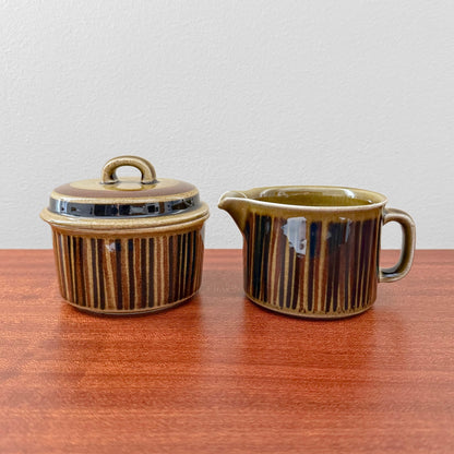 Arabia Finland Kosmos Sugar Bowl and Creamer
