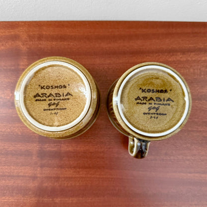 Arabia Finland Kosmos Sugar Bowl and Creamer