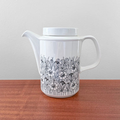Arabia Finland Krokus Black and White Coffee Pot