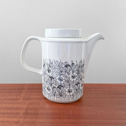 Arabia Finland Krokus Black and White Coffee Pot