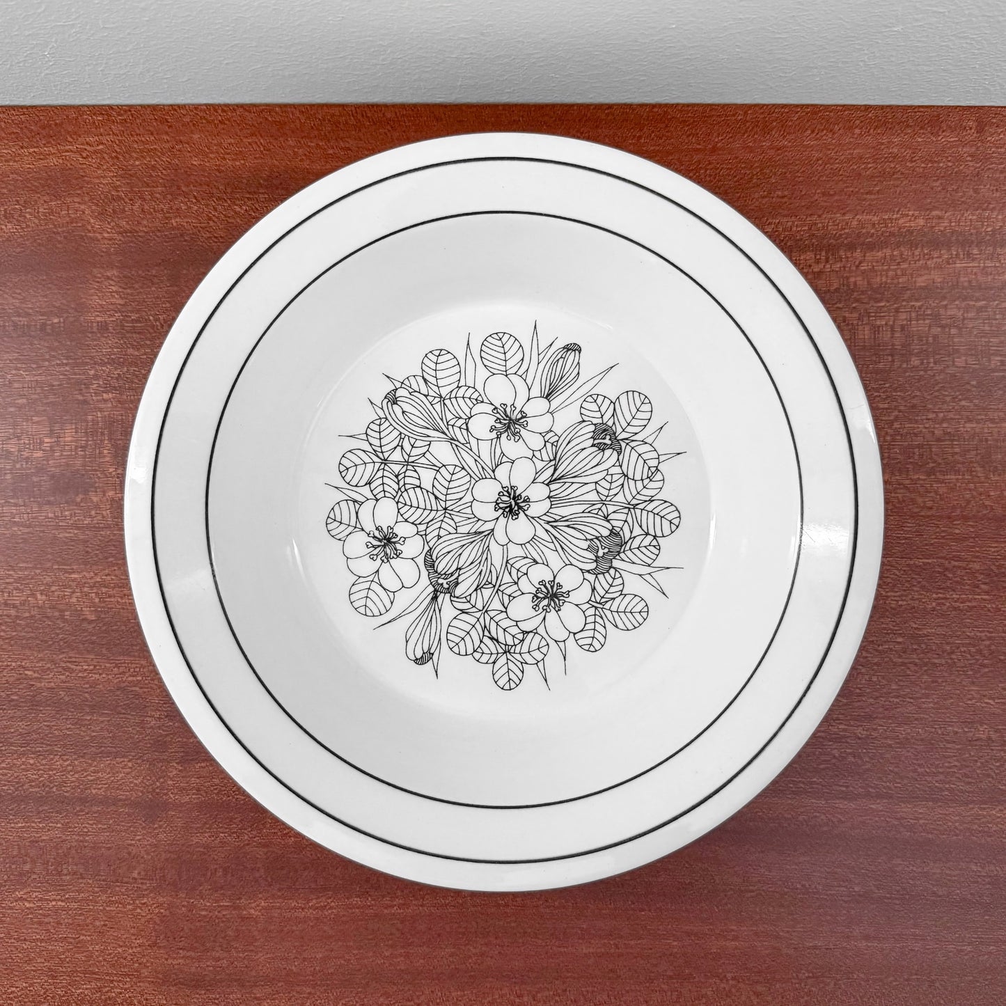 Arabia Finland Krokus Black and White Soup Plate