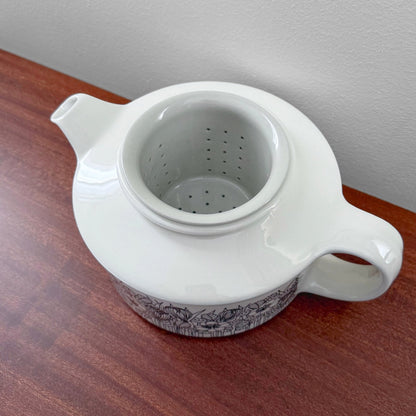 Arabia Finland Krokus Black and White Teapot