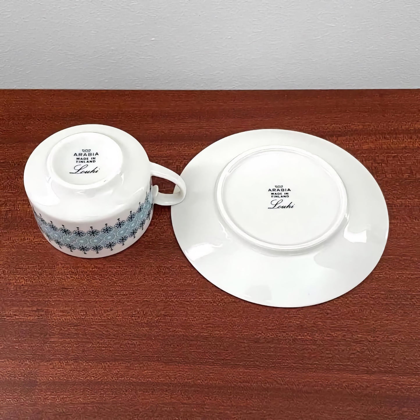 Arabia Finland Louhi Coffee Cup Trio Set