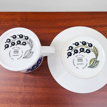 Arabia Finland Paratiisi Tea Cup with Saucer