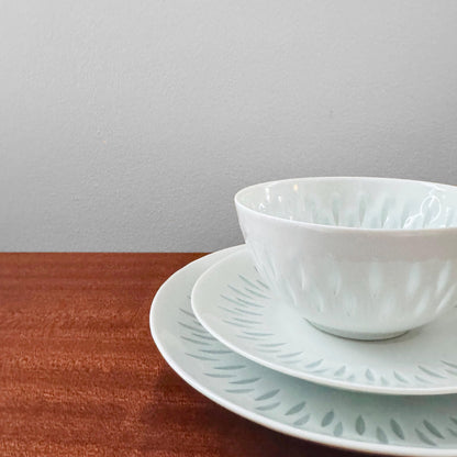 Arabia Finland Rice Porcelain Tea Cup Trio Set