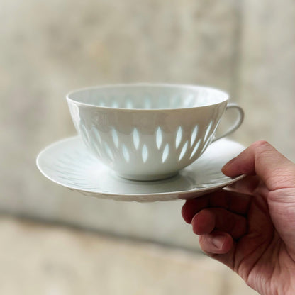 Arabia Finland Rice Porcelain Tea Cup Trio Set