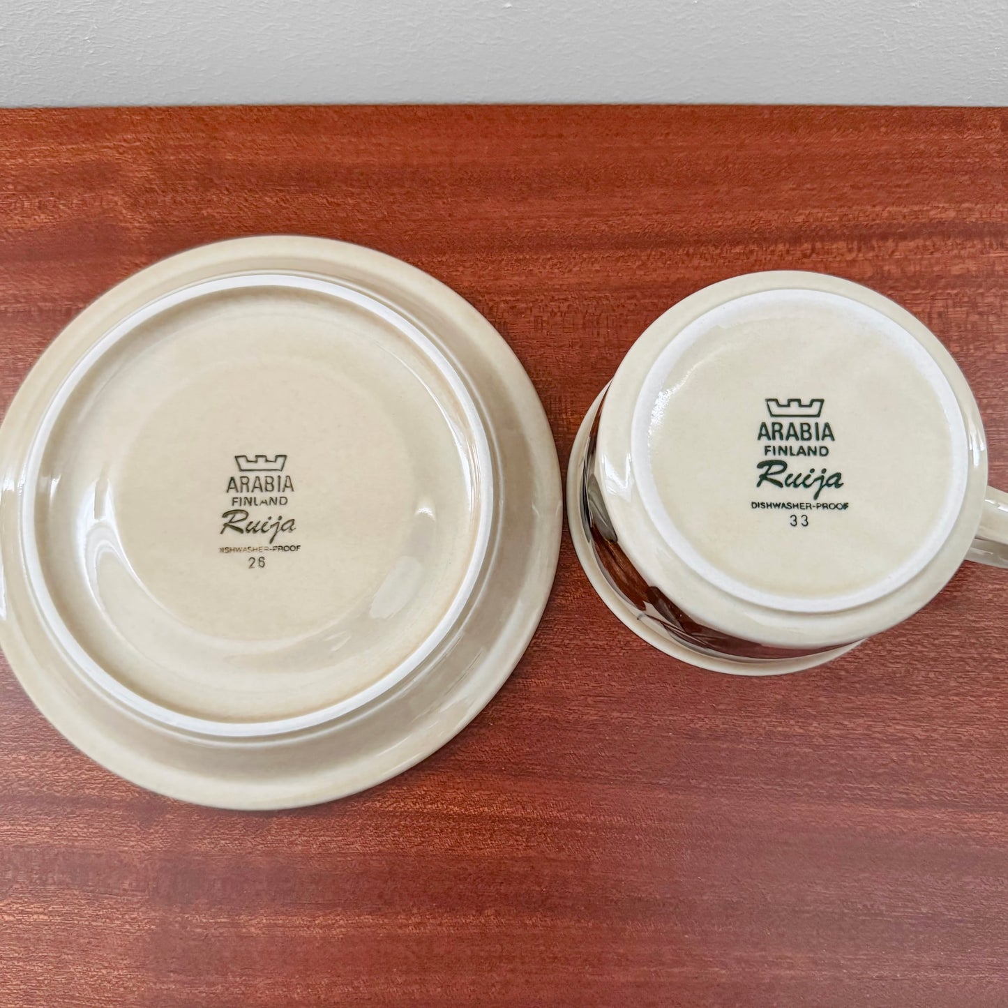 Arabia Finland Ruija Tea Cup Trio Set