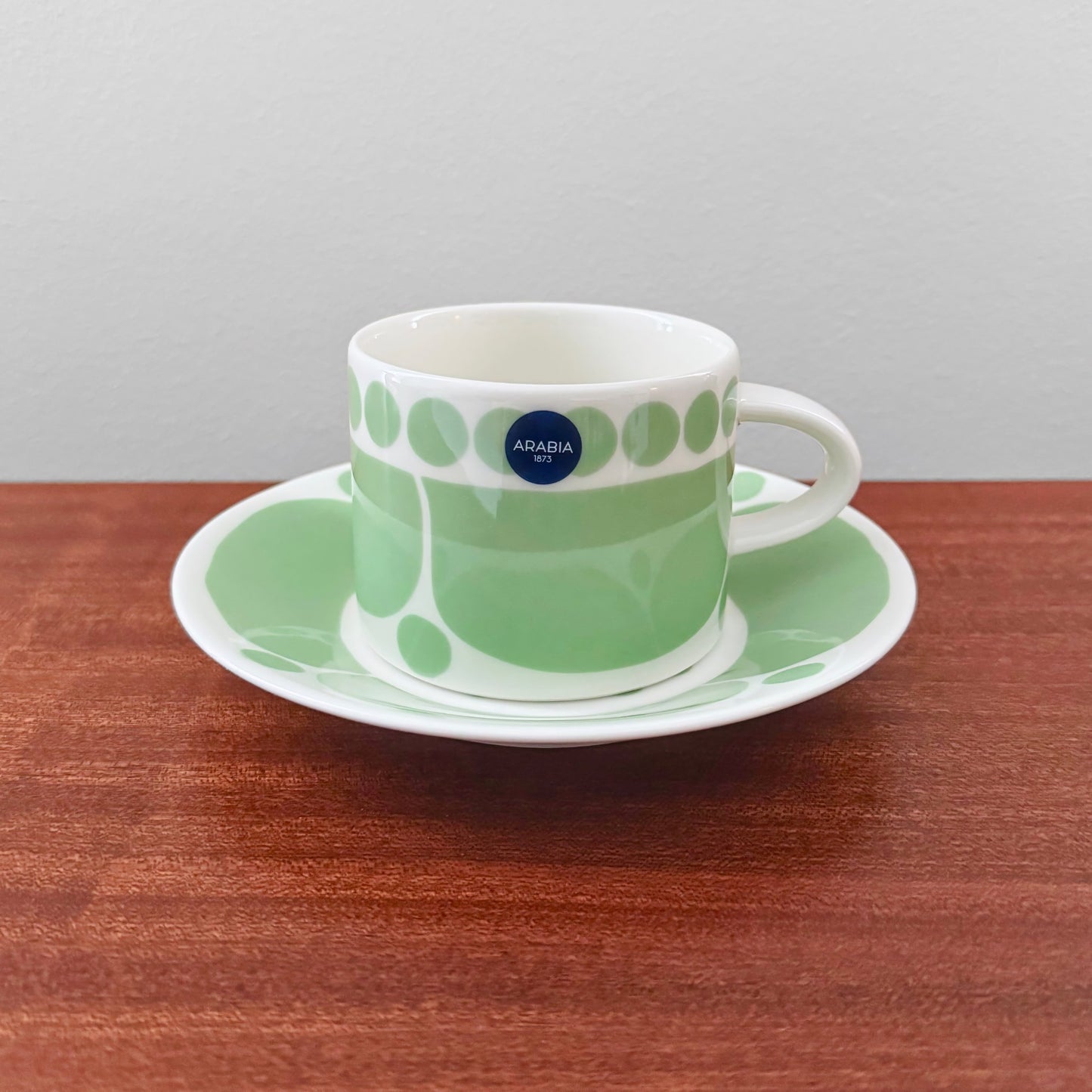 Arabia Finland Sunnuntai Green Tea Cup with Saucer