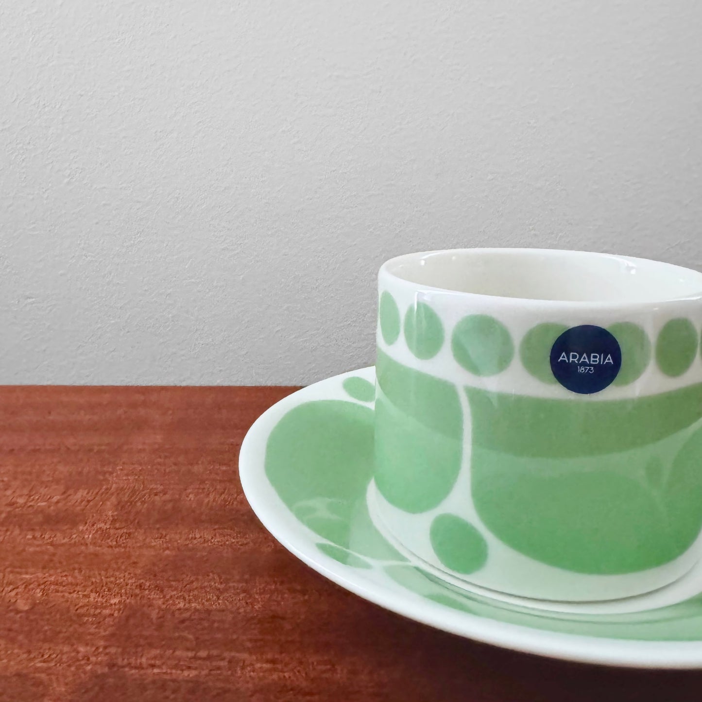 Arabia Finland Sunnuntai Green Tea Cup with Saucer