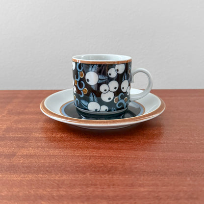 Arabia Finland Taika Coffee Cup with Saucer