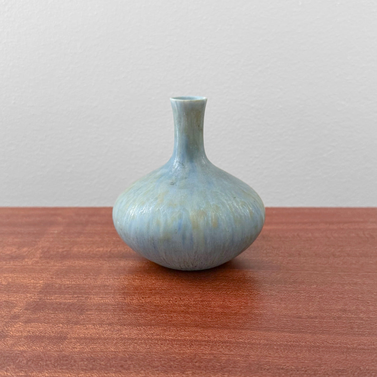 Carl-Harry Stålhane Rörstrand SYM Pale Blue Stoneware Vase in pale blue ceramic with a rounded body and narrow neck, a Nordic decorative object