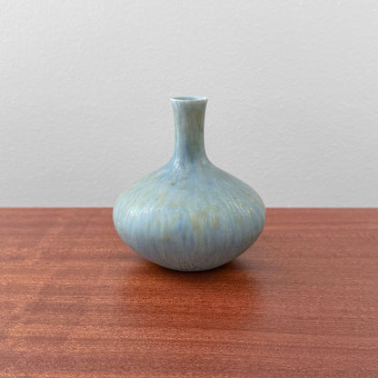 Carl-Harry Stålhane Rörstrand SYM Pale Blue Stoneware Vase in pale blue ceramic with a rounded body and narrow neck, a Nordic decorative object