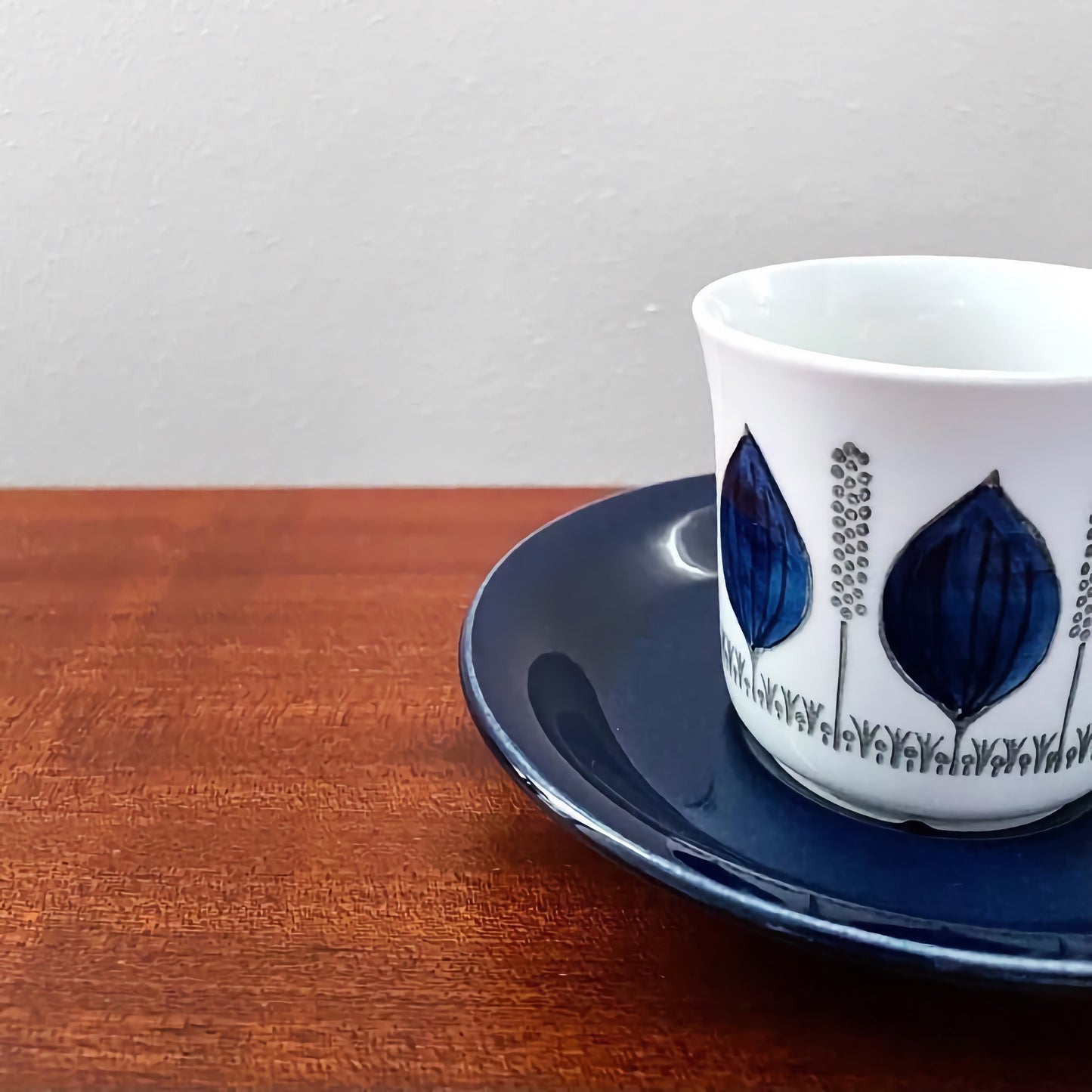 Upsala-Ekeby/Gefle Groblad Blue Coffee Cup with Saucer