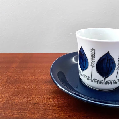 Upsala-Ekeby/Gefle Groblad Blue Coffee Cup with Saucer