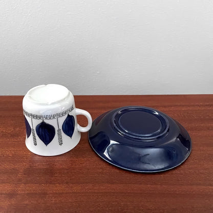 Upsala-Ekeby/Gefle Groblad Blue Coffee Cup with Saucer