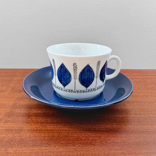 Upsala-Ekeby/Gefle Groblad Blue Tea Cup with Saucer