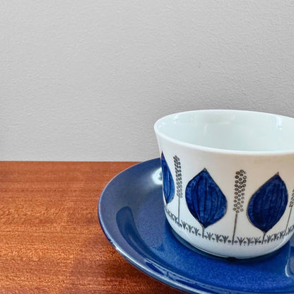 Upsala-Ekeby/Gefle Groblad Blue Tea Cup with Saucer