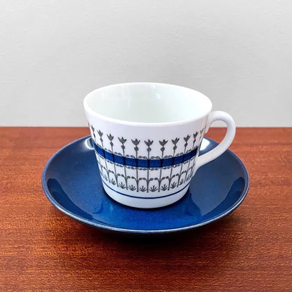 Upsala-Ekeby/Gefle Smide Blue Coffee Cup with Saucer