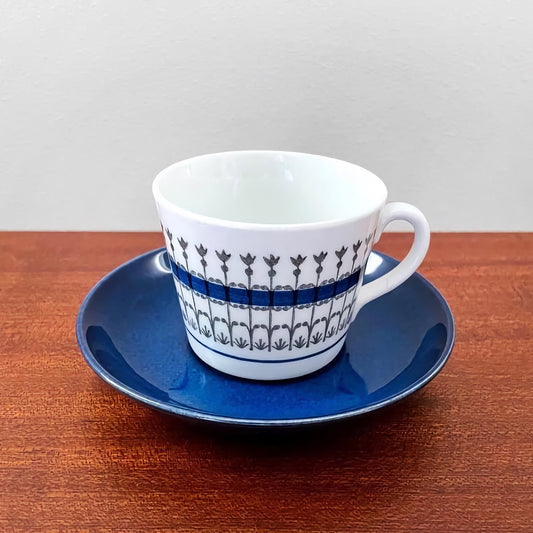 Upsala-Ekeby/Gefle Smide Blue Coffee Cup with Saucer