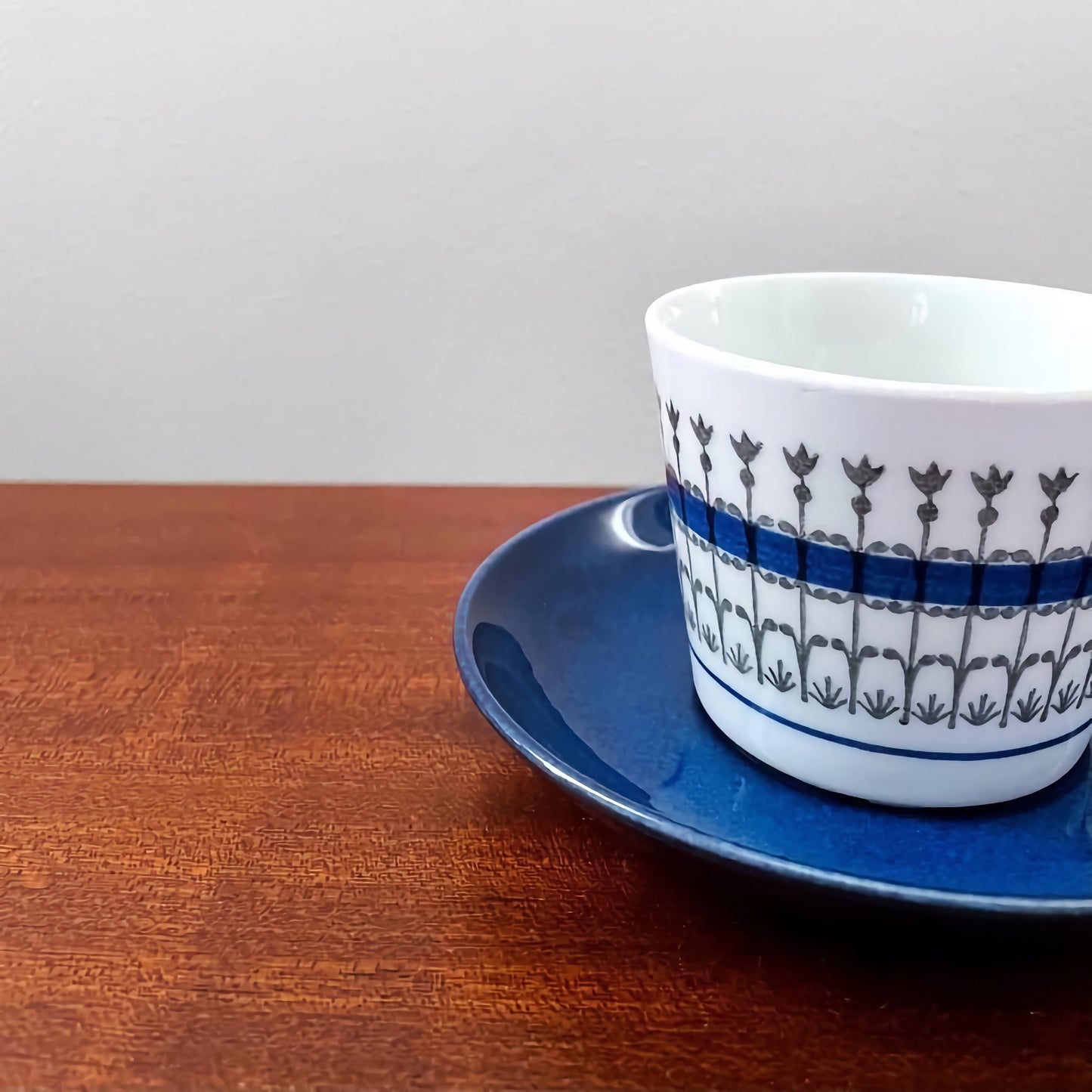 Upsala-Ekeby/Gefle Smide Blue Coffee Cup with Saucer