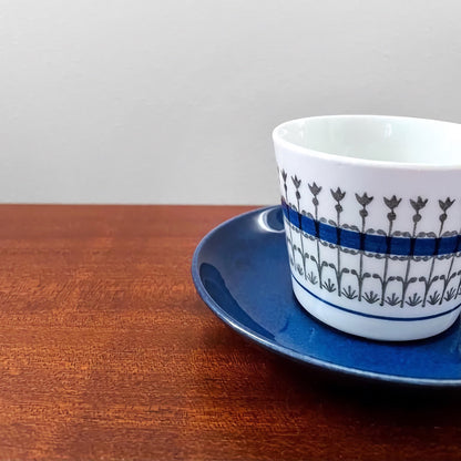 Upsala-Ekeby/Gefle Smide Blue Coffee Cup with Saucer