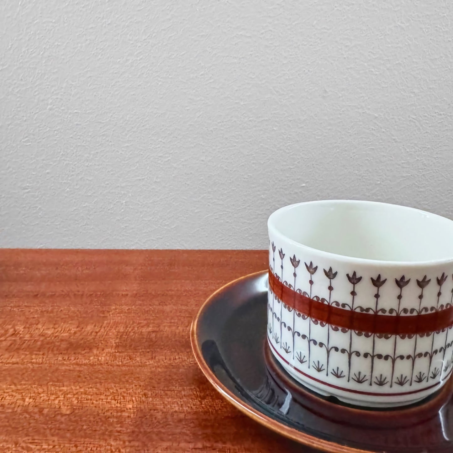 Upsala-Ekeby/Gefle Smide Brown Coffee Cup with Saucer