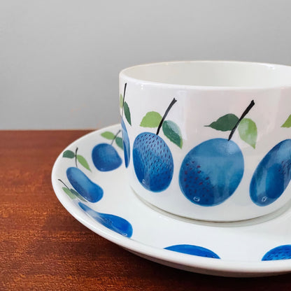 Gustavsberg Prunus Large Chocolate Cup with Saucer