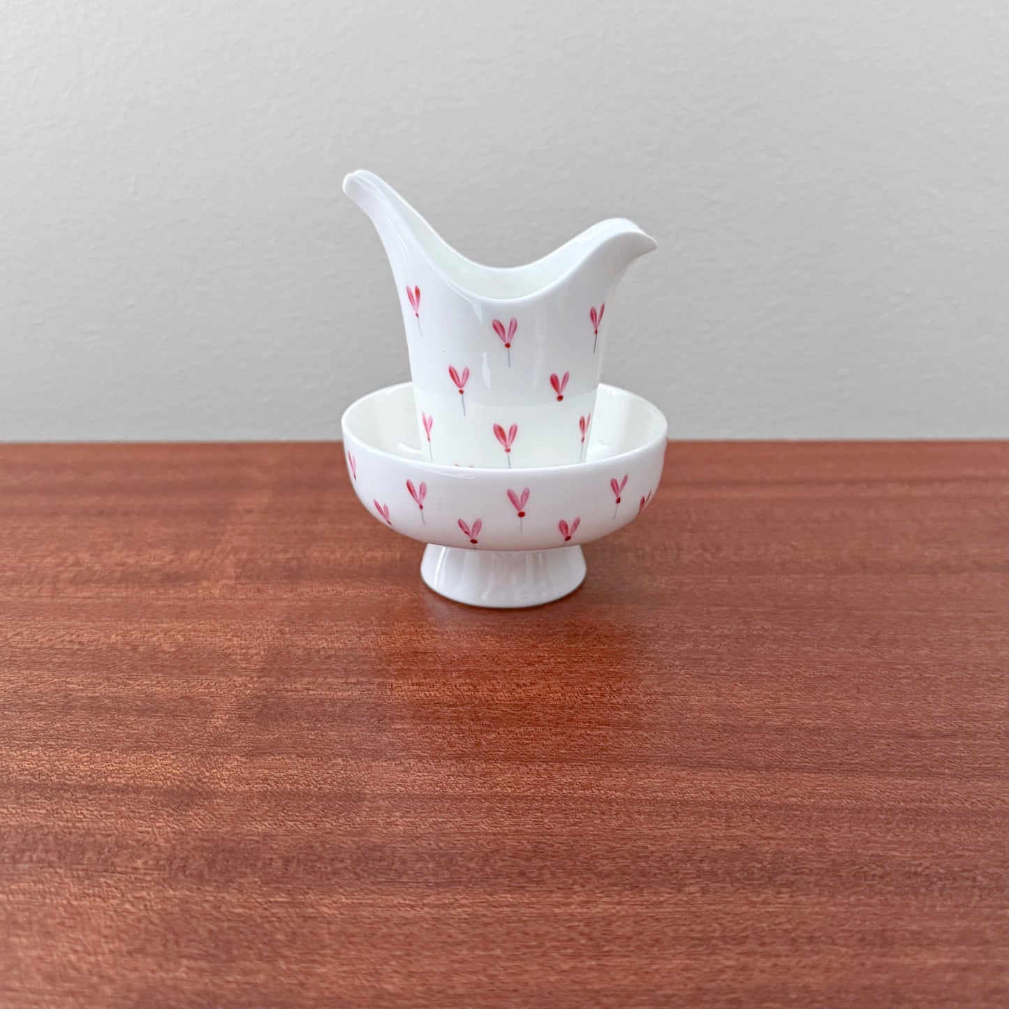 Gustavsberg Rosalin Sugar Bowl and Creamer