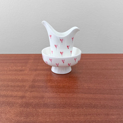 Gustavsberg Rosalin Sugar Bowl and Creamer